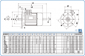 ABMESSUNGEN - Motoren typ B5